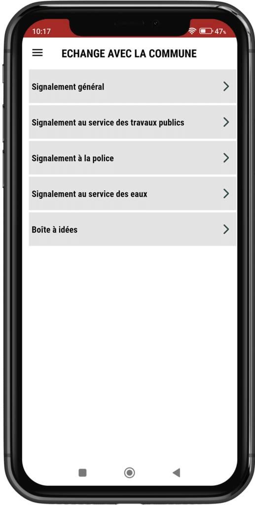 information Exemple page application